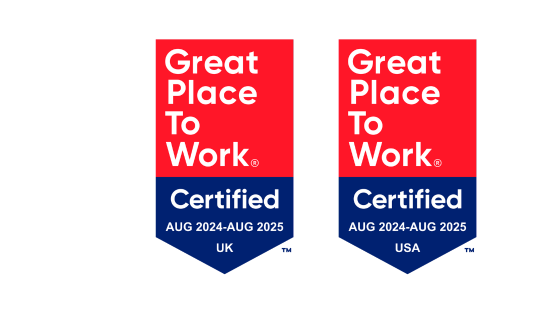 Two certificate badges